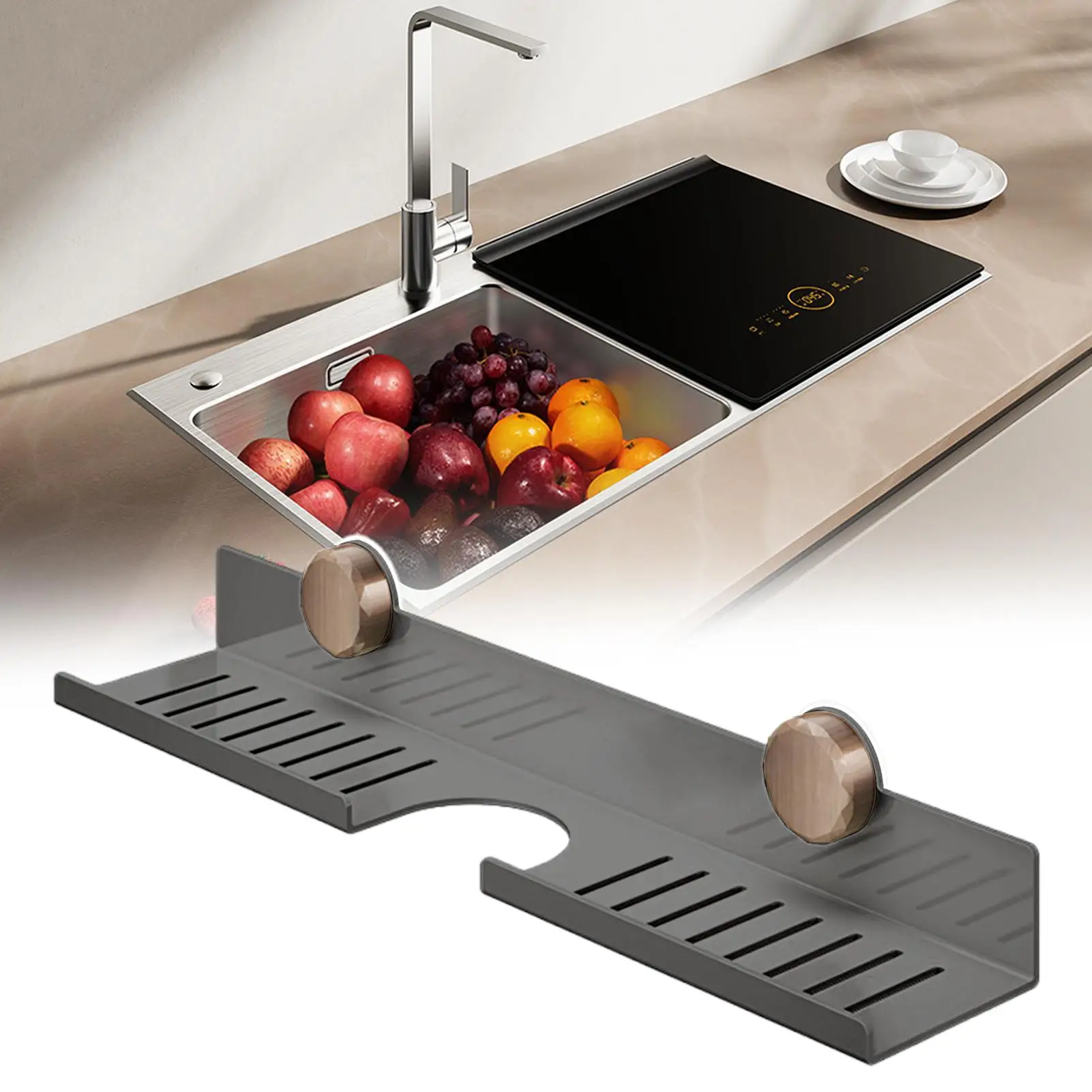 

Over Faucet Shelf Bathroom Bathroom Wall Shelf Suction Cup Removable Carbon Steel Organizer For Perfume Display Laundry Kitchen