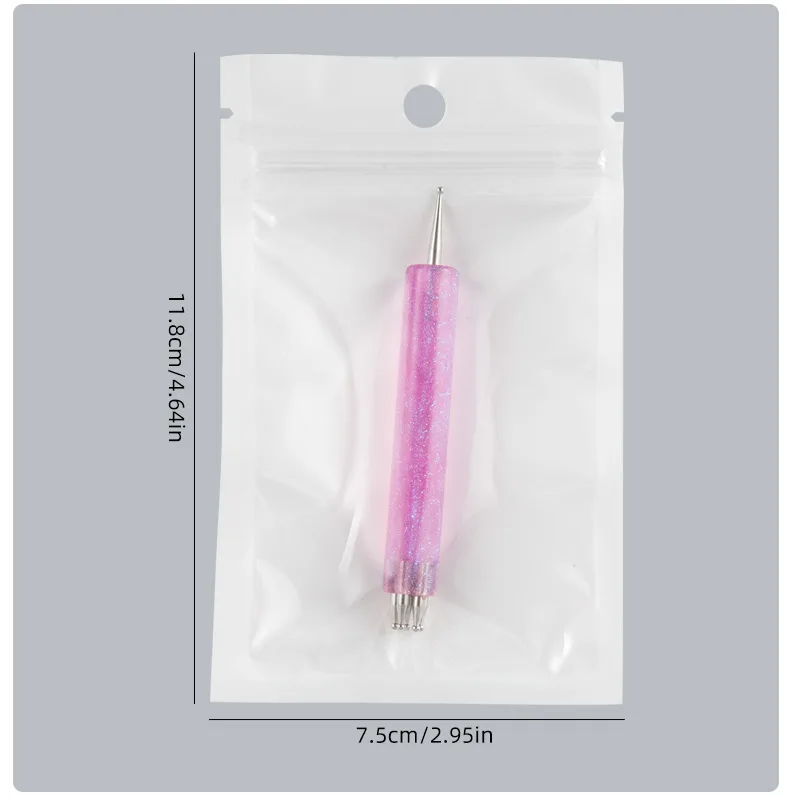 DIY Nagelkunst 5-Blütenblatt-Punktierwerkzeug Blumenformer Doppelendiger Strass-Picker zum Zeichnen winziger Punkte Glitzer-Griff Maniküre-Nagelwerkzeuge – Detail 11