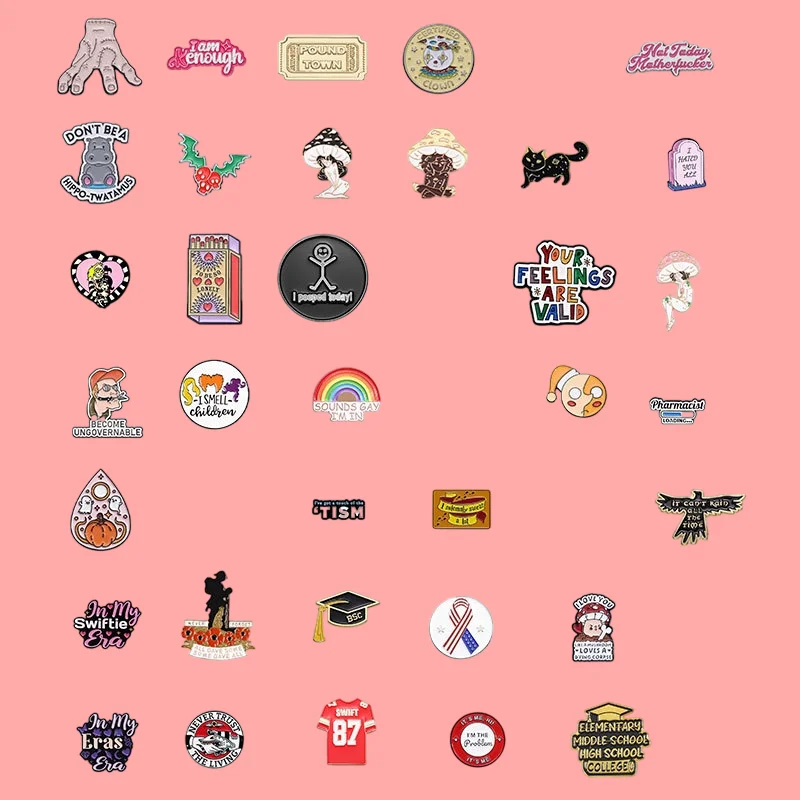 Cartoon Brooches Cute Animal Metal Badges Small Accessories Wholesale Cap Pins for Backpacks Brooch Backpack Pin Lapel Badge Bag