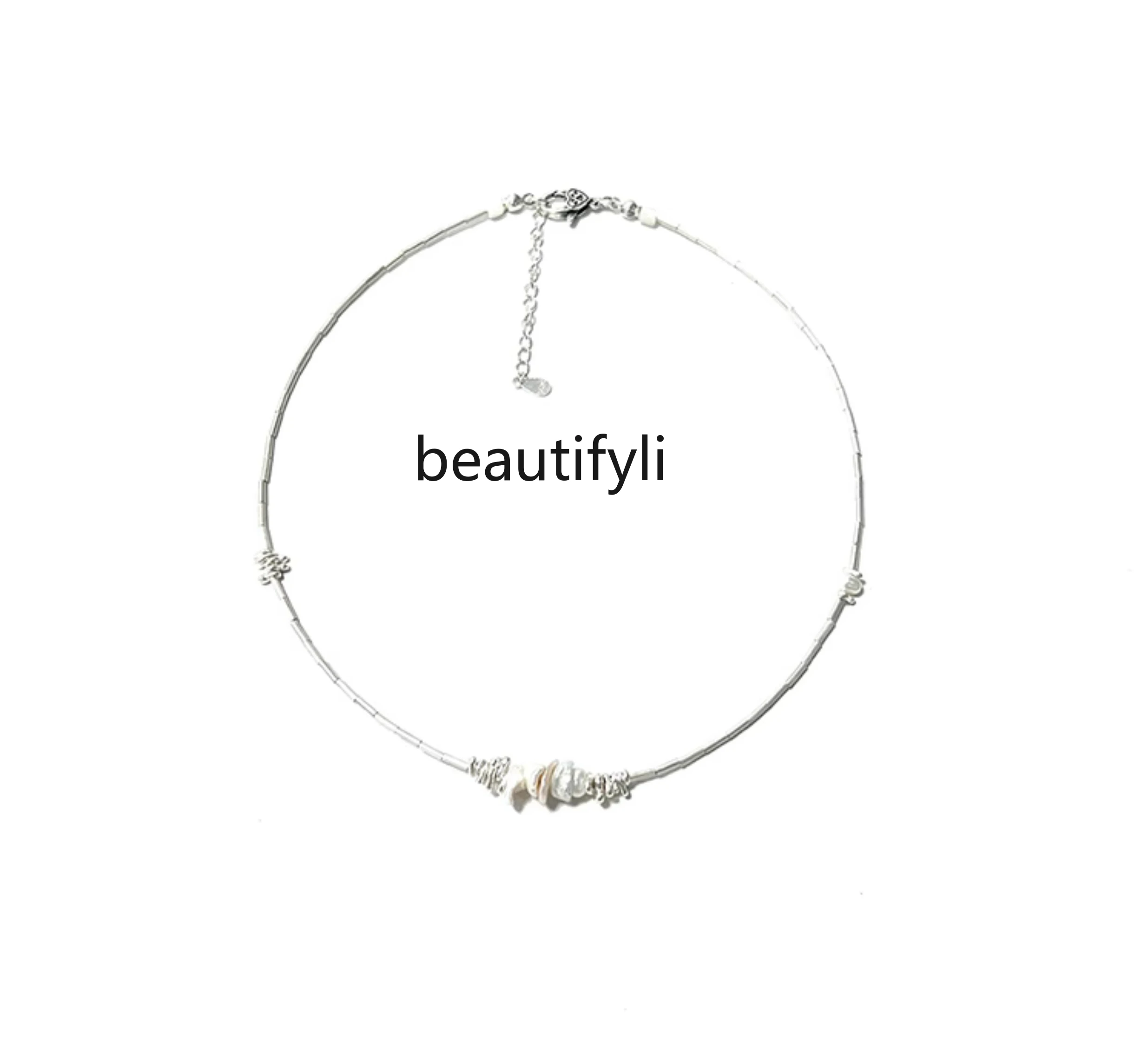 Pure silver S990 natural pearl collarbone chain simple light luxury niche design necklace