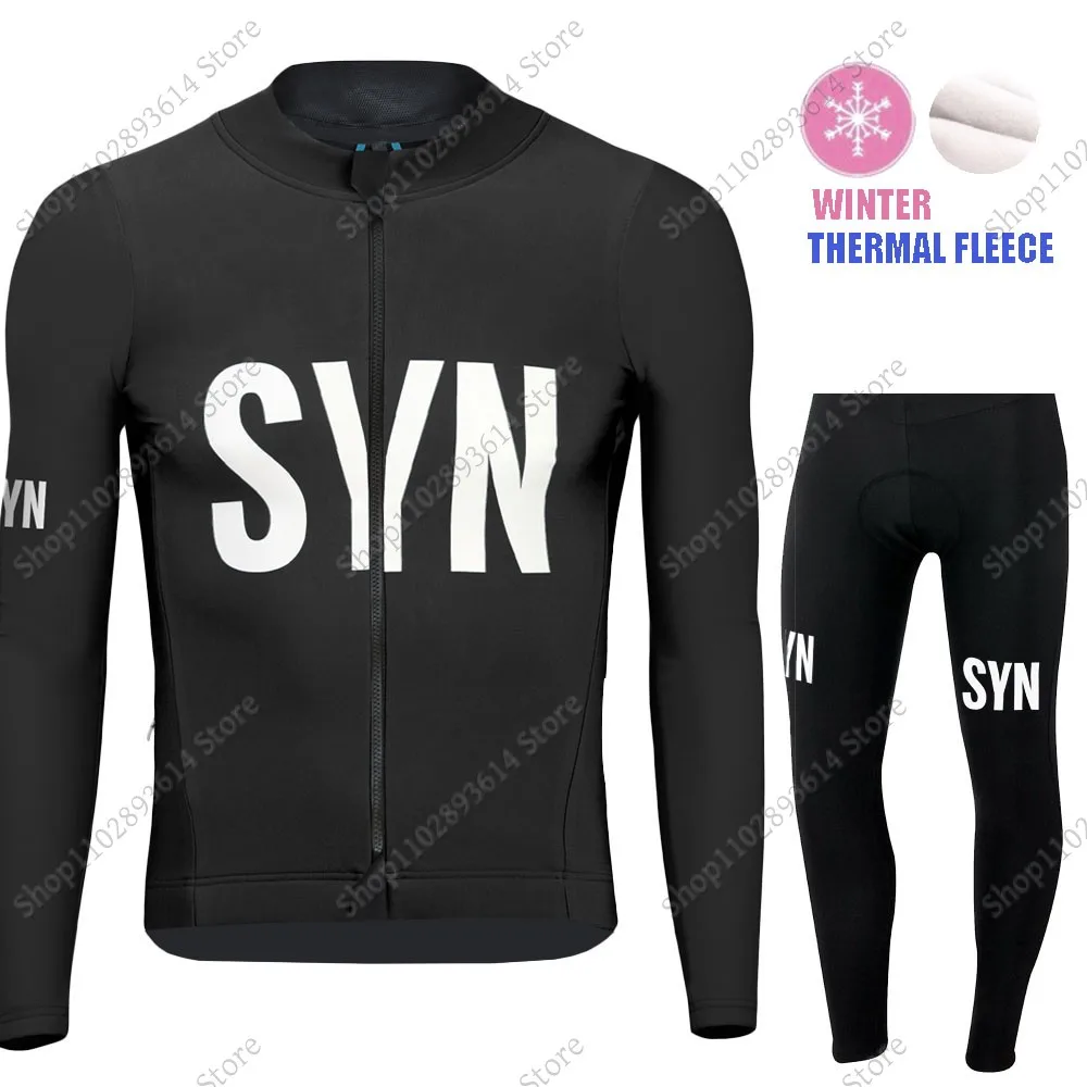 2024 SYN Team Cycling Jersey Set Men Winter Clothing Suit Long Sleeve MTB Bike Road Pants Bib Ropa Ciclismo