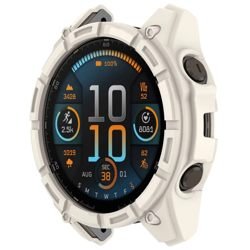 Бронированный чехол для Garmin Fenix 8 47 мм, защитный чехол для ПК с полой рамкой для Garmin Fenix 8 51 мм, солнечный бампер
