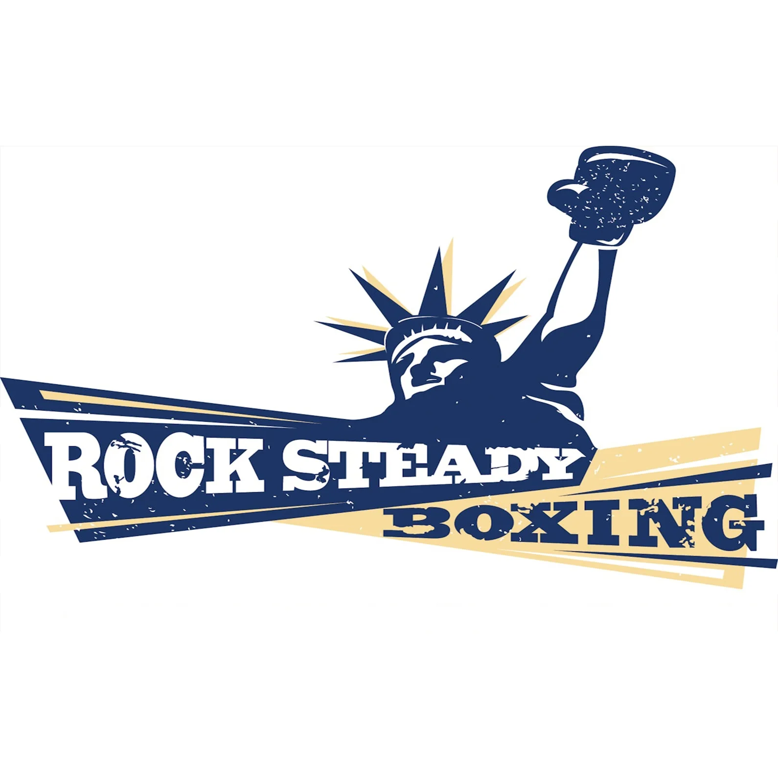 Bannière personnalisée 2x3 pieds de la marque Rock Steady Boxing en polyester 100D AVEC Statue de la Liberté, drapeau de décoration intérieure