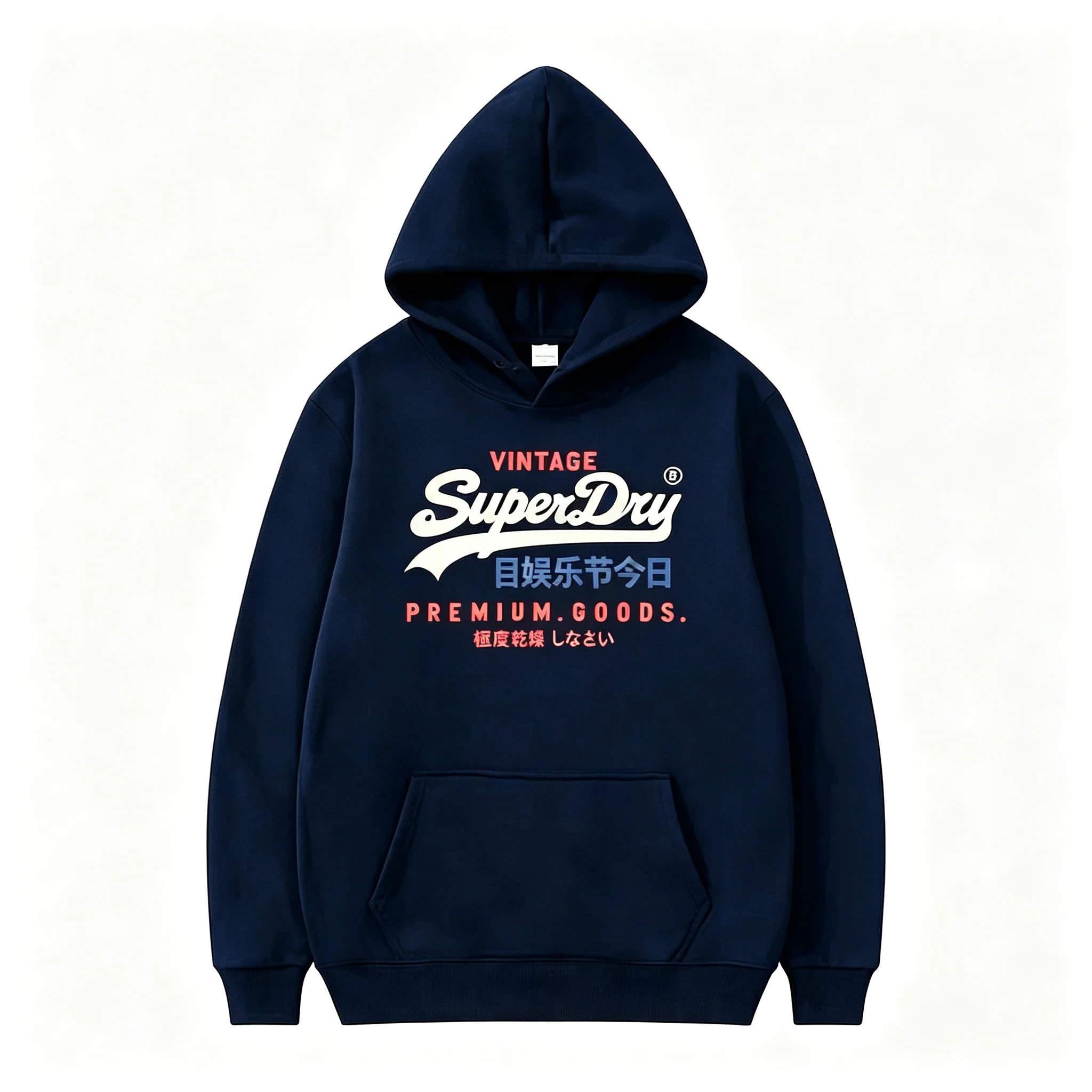Unisex Vintage Japanese Letter Graphic Print Hoodie Loose Pullover Sweatshirt Casual Streetwear Long Sleeve Tops For Men Women