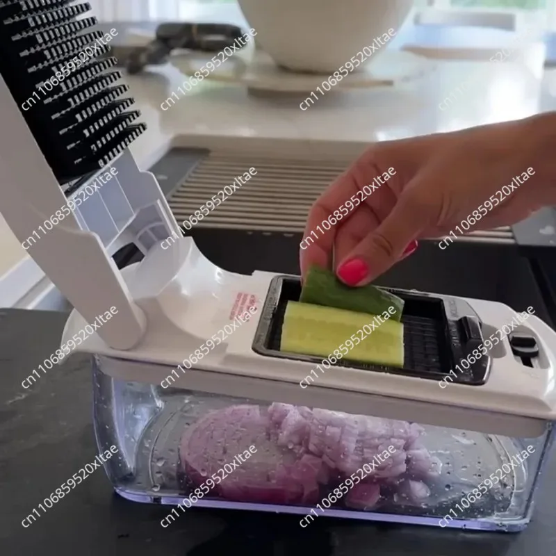 Multi-Functional Vegetable Cutter,5-in-1Food Chopper with Grater Shredder Slicer for Potato Carrot,Kitchen Manual Food Processor