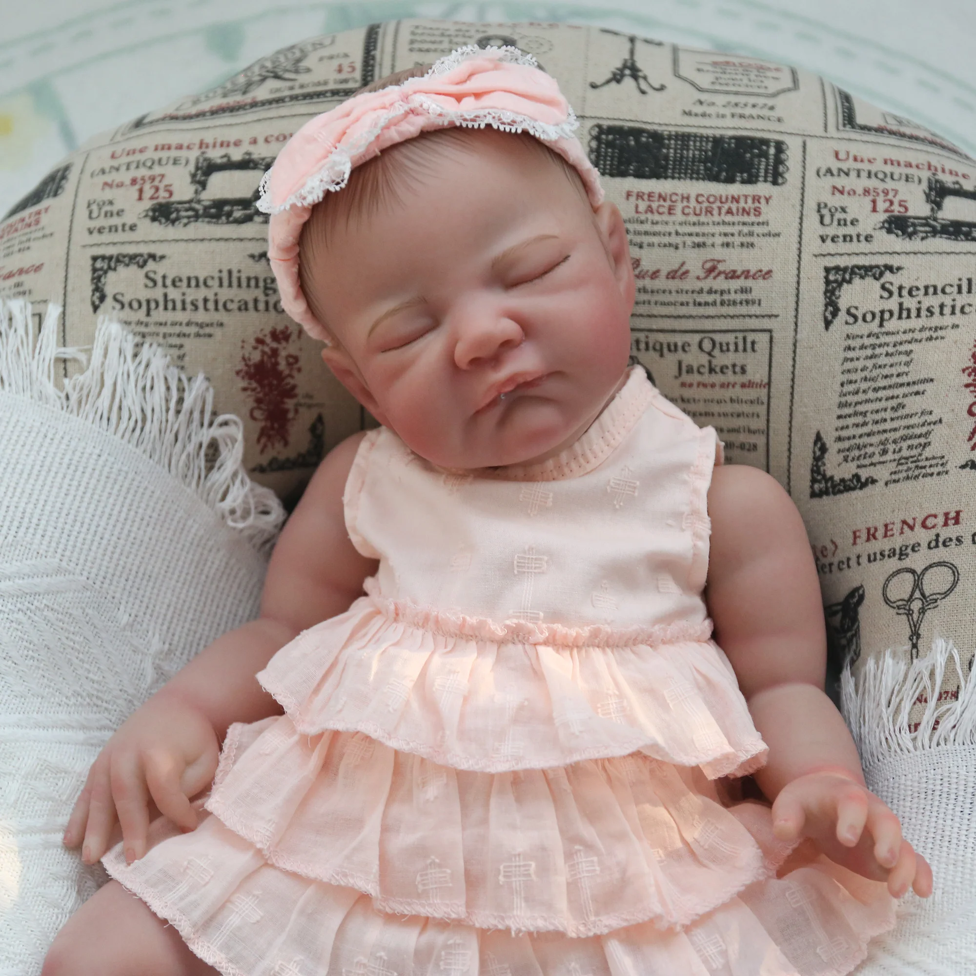 Realistic Reborn Baby Dolls 20 Inch Lifelike Newborn Sleeping Girl Handmade Real Life Baby Dolls Reborn Toddler with So