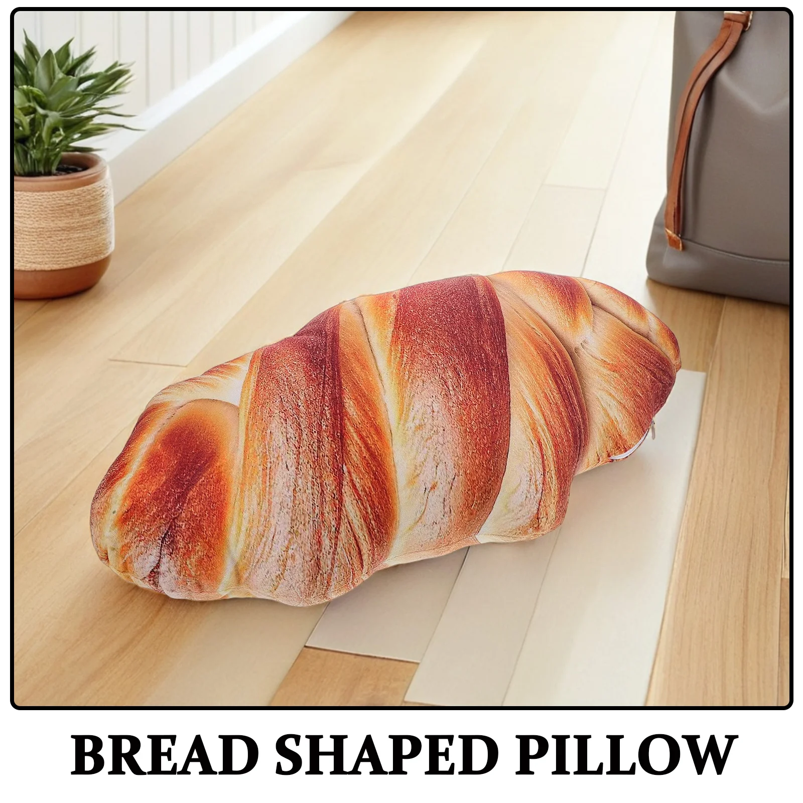وسادة الرغيف الفرنسي المحاكاة بتصميم الخبز الواقعي وسادة زخرفية مريحة لغرفة المعيشة وغرفة النوم والسفر للاستخدام اللطيف