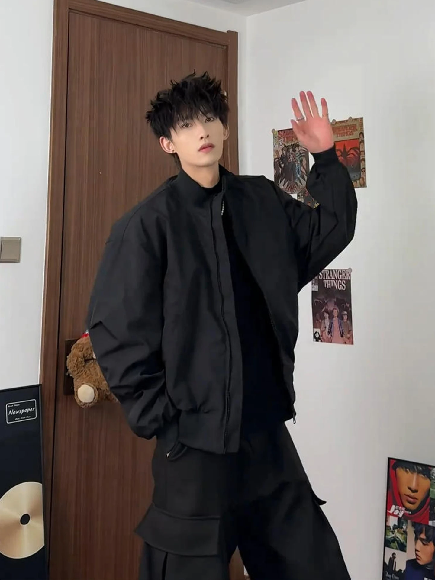 

Мужская куртка-пилот Cleanfit, укороченная, с воротником-стойкой, в бейсбольном стиле, осенняя, модная, молодежная, из полиэстера и нейлона.