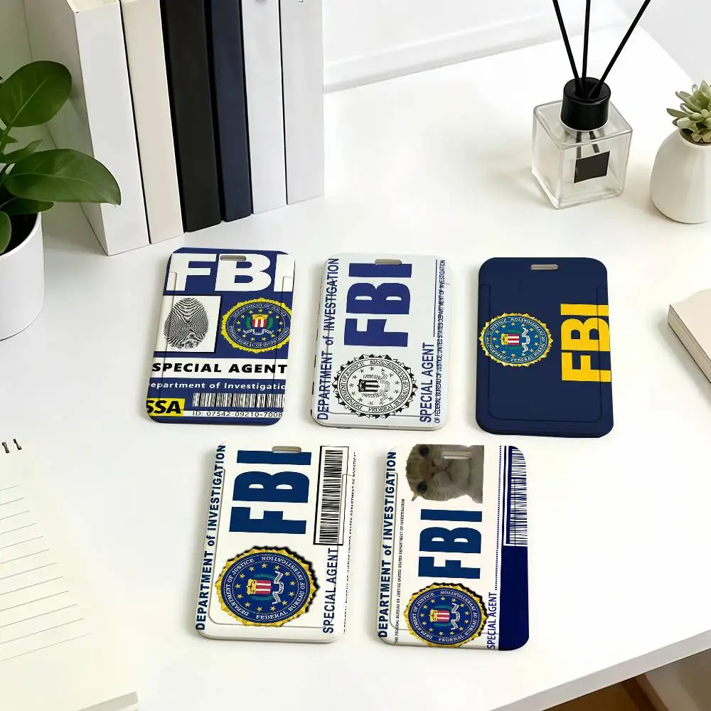 F-FBI Student ID Case Daily Use Subway Commute Meal Card  Work Permit Cover Office School  Access Bus Card Protector