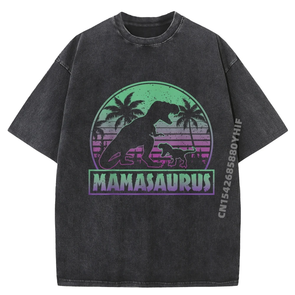 

Mamasaurus T Rex Dinosaur Funny Mama Saurus Mother Is Family Graphic Tees Cheap Vaporwave Printed Tops Mens Washed Shirt