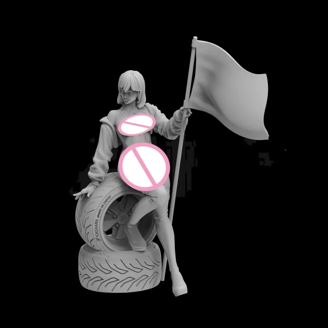 

1/24 Scale Resin Figure Racing girl Nsfw versions Assemble Model Kit Unassembled and Unpainted 3D printing toy