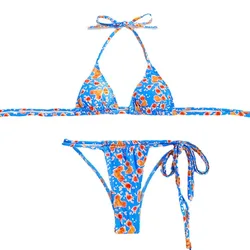 2024 set Bikini Sexy da donna anello triangolo cravatta costumi da bagno 2 pezzi costumi da bagno