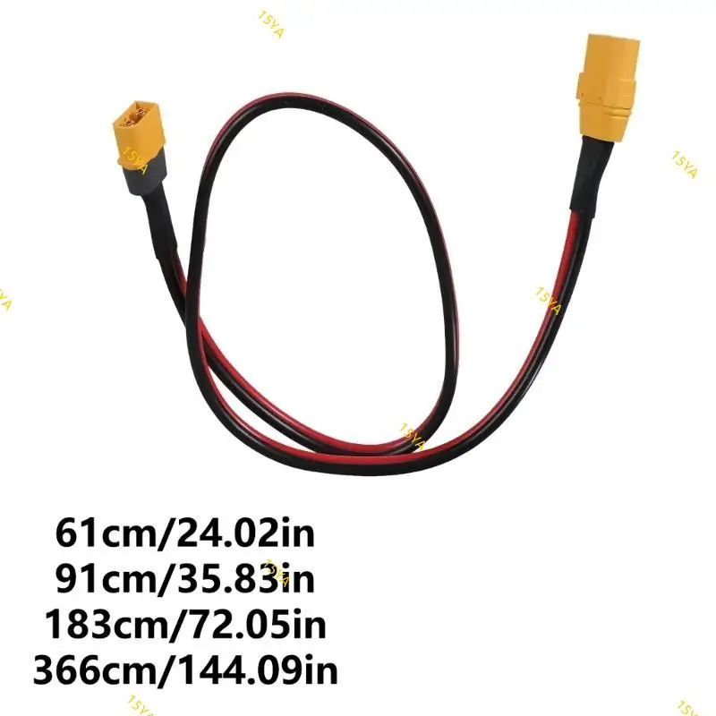 

15YA Extension Cord Wire XT60 Male to XT90 Female Connection Cable Line 2ft to 12ft