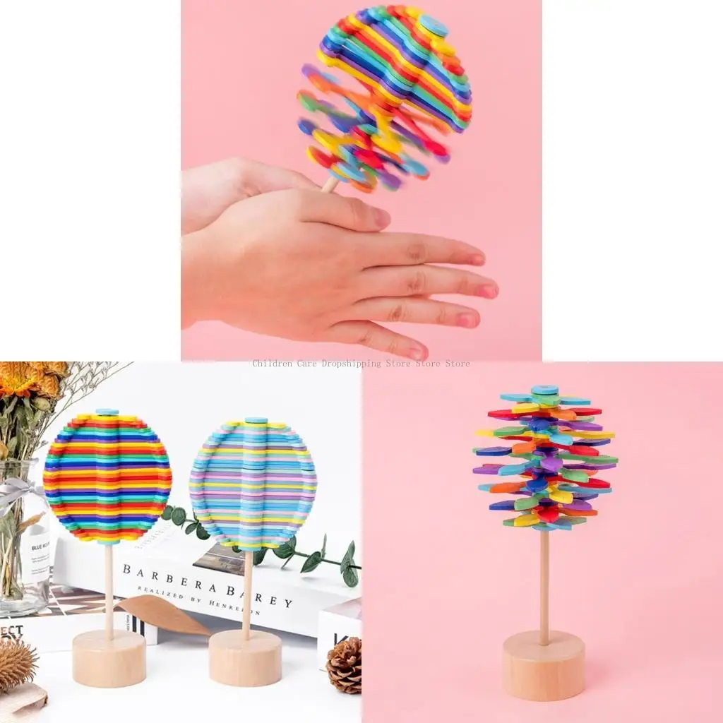 ロリポップの親子のカラフルな教育玩具減圧装飾品を回転させます