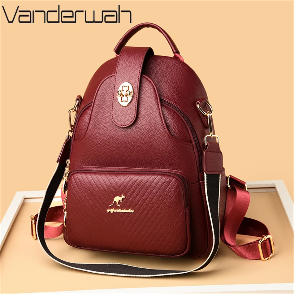 Luxury Women Backpacks 2023 Soft Leather Female Travel Shoulder Bags Back Pack High Quality School Bags for Girls Bolsa Mochilas