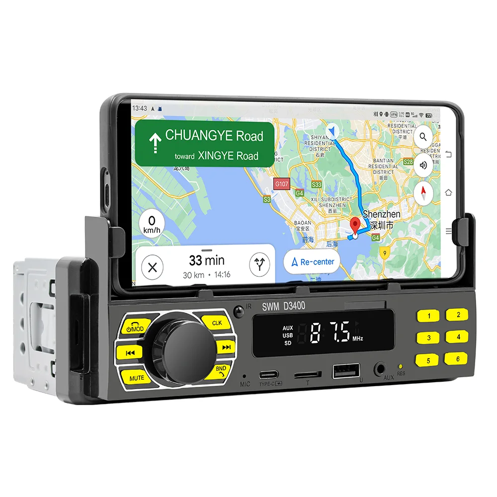 Car Mounted Bluetooth MP3 Player Multifunctional USB Flash Drive Card Insertion High-definition Lossless Music Console FM Radio