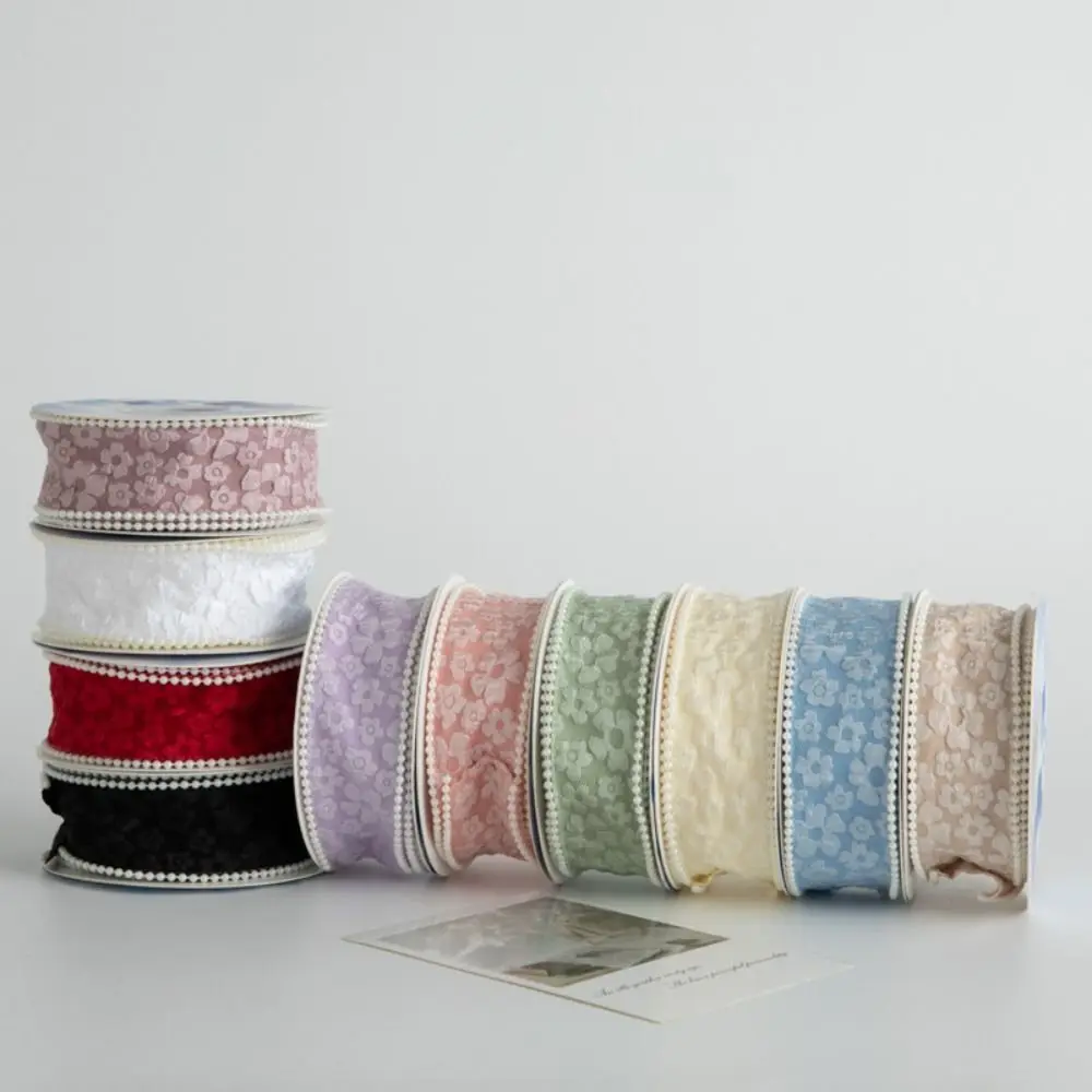 

5Yard 4cm Flower Trim Ribbon Dopamine Lace Embroidery Edge Trim Decorating DIY Photo Props Gift Wrapping Ribbon