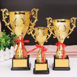 Plastic Model Gold Trophy Awards School Rewarding Supply Competition Soccer Small Prize Cup Children's Craft Souvenirs
