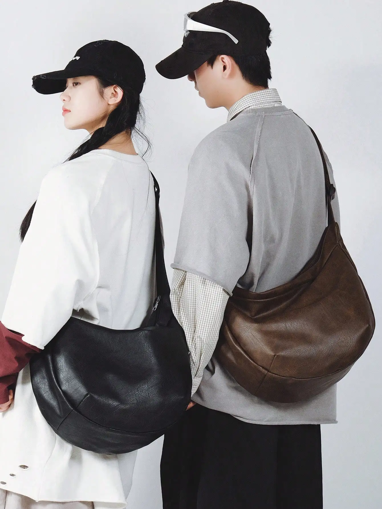 Vintage Ins Style Casual Crossbody Bag, Large Capacity, Adjustable Shoulder Strap, Shoulder Tote, Faux Leather Hobo Bag, Men's New Personalized Fashion Crossbody Bag, Casual Commute Travel School College Student Bag, Back To School sg251224143656648149310