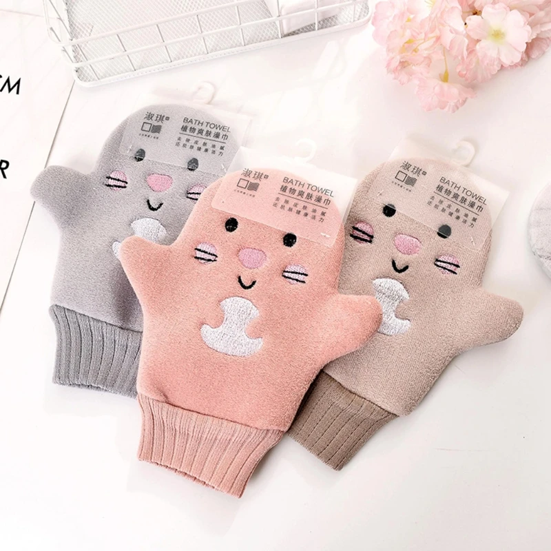 for Creative Baby Bath Gloves Children Cartoon Cactus Bath Mitt Washcloth Scrubbing Gloves Body Clean Sponge