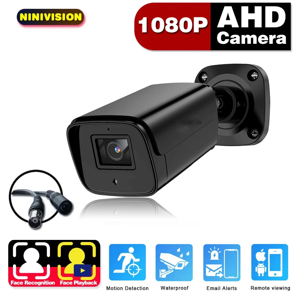 camera analogica cctv impermeavel para casa camera de seguranca domestica vigilancia por video ao ar livre branco h265 2mp bala rua 1080p 01