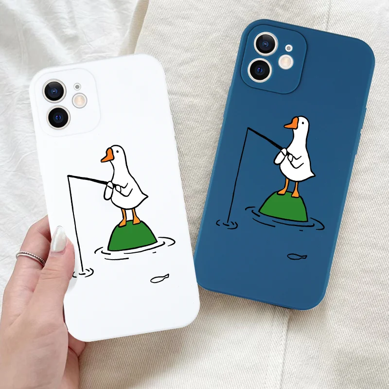 

Funny Goose Fishing Mobile Phone Case For iPhone 16 15 11 12 14 13 Pro Max Mini X XSMax XR 7 8 Plus SE4 16e Silica Covers Funda