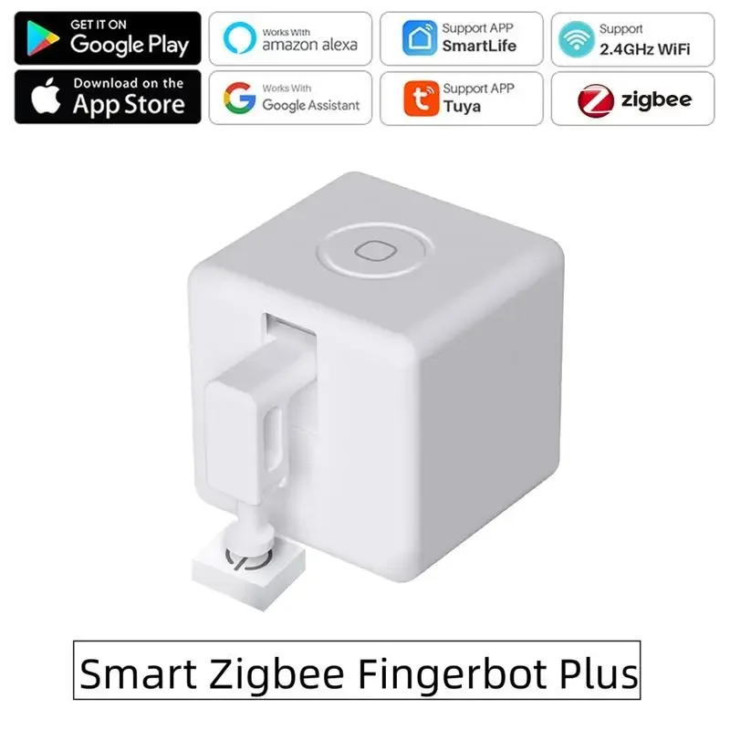 Tuya Zigbee Smart Fingerbot Plus Switch Button Push Touch Arms Fingerbot Wireless thumb Remote Control Switch Works Alexa Google