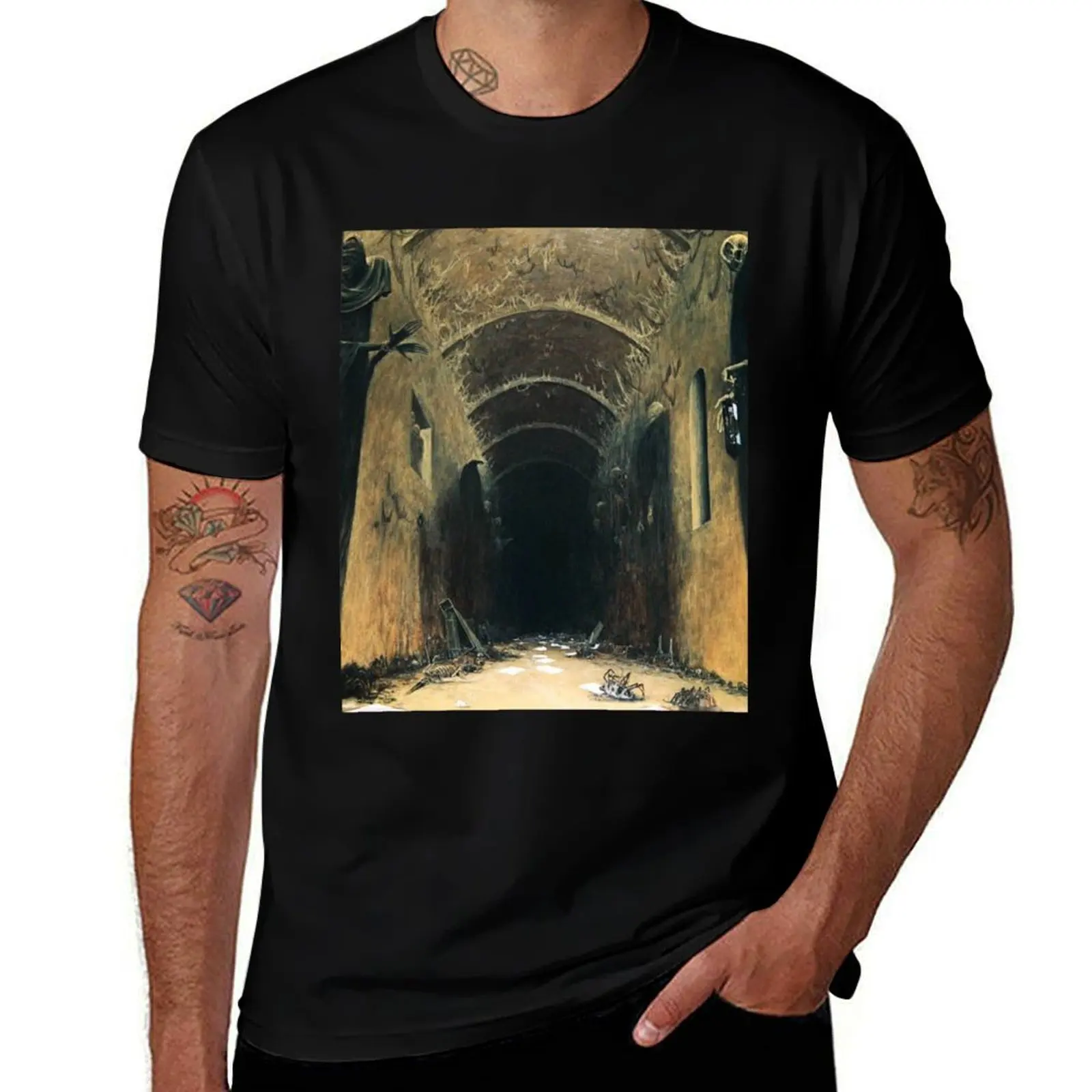 

Untitled (Corridor), by Zdzisaw Beksiński T-Shirt t shirt custom print T-Shirt