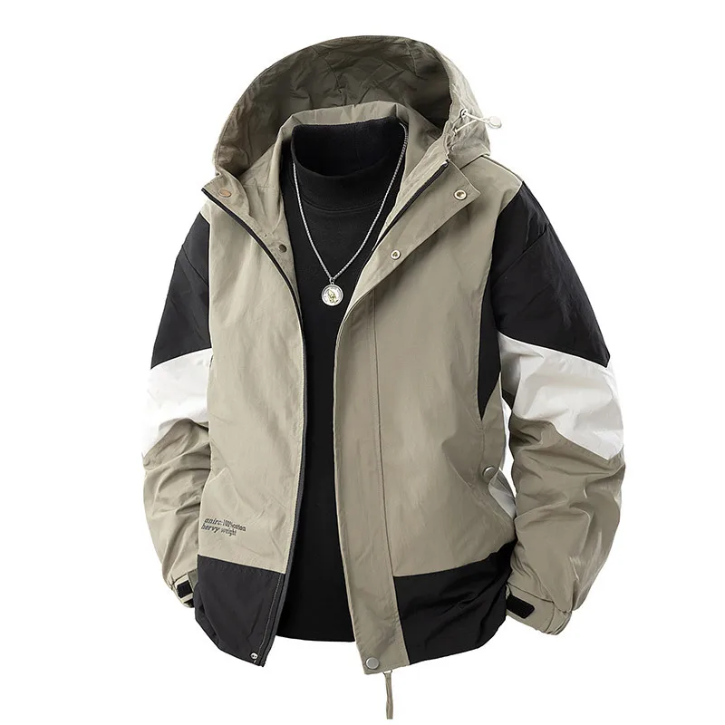 Patchwork Coat Jacket Men 8XL Plus Size Spring Autumn Fashion Casual Patchwork Cargo Jacket Male Big Size Outerwear