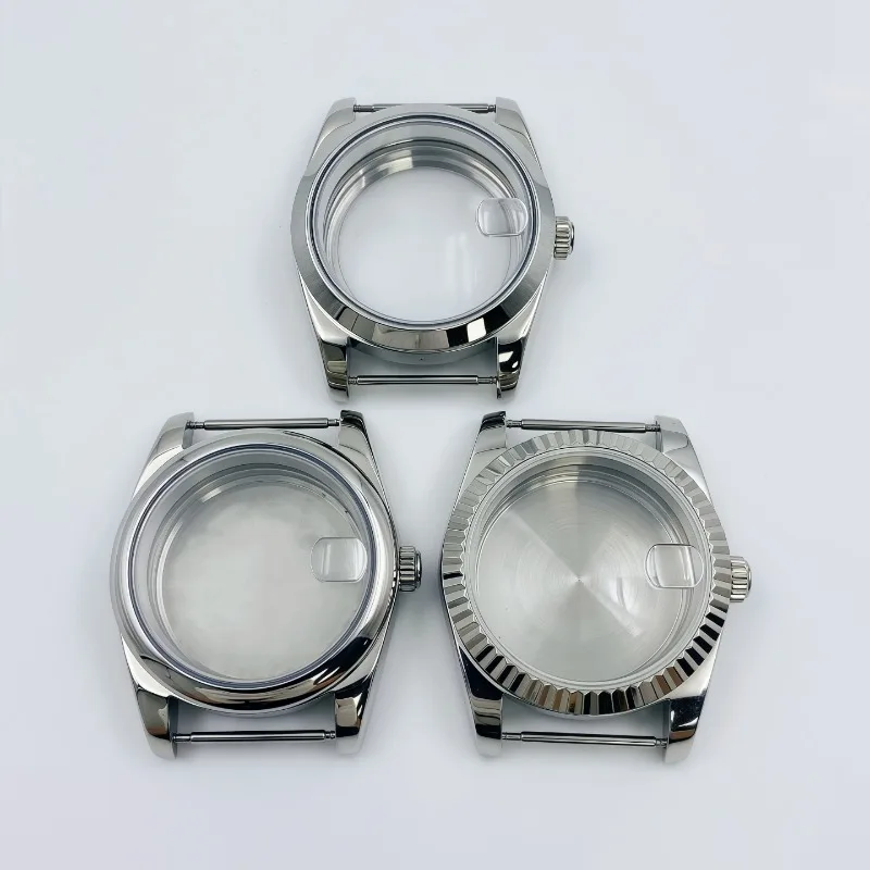 36/39MM Journal for Dogtooth Ring Case Oyster Stainless Steel Case Rounded Edge Watch Case Sapphire for NH35 Movement