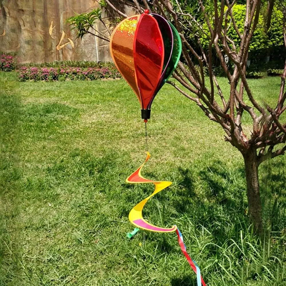 Plastic Hot Air Balloon Spinner Rainbow Color 40cm Balloon Rotating Sequins Pinwheels Multistyles