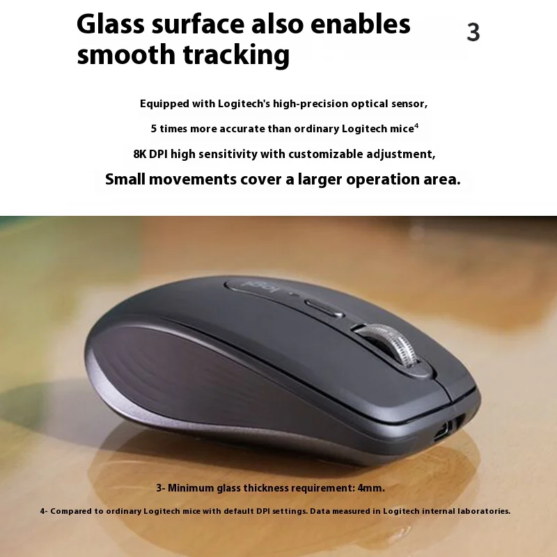 Logitech mx em qualquer lugar 3s silencioso bluetooth sem fio mouse de carregamento mac portátil desktop computador escritório m750/m650/g304 series55