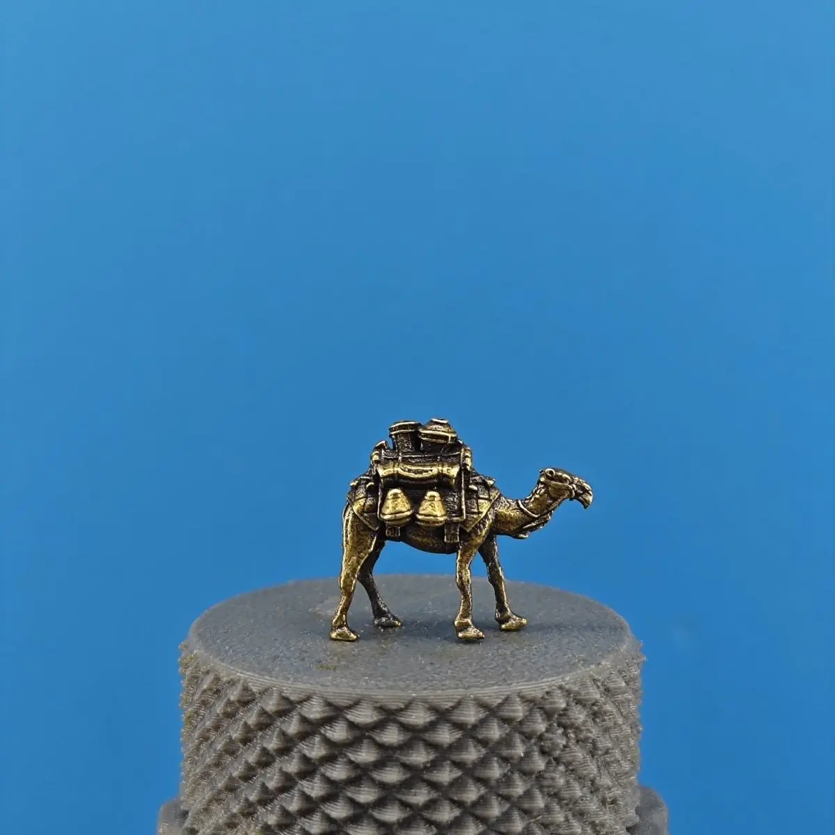 Brass Animal Camel Caravan Small Ornament, Strange Stone Bonsai, Rockery Sand Table, Dry Landscape Micro-scene, Retro