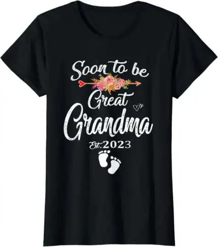 

Soon To Be Great Grandma 2023 Promoted To New Grandma Women T-Shirt