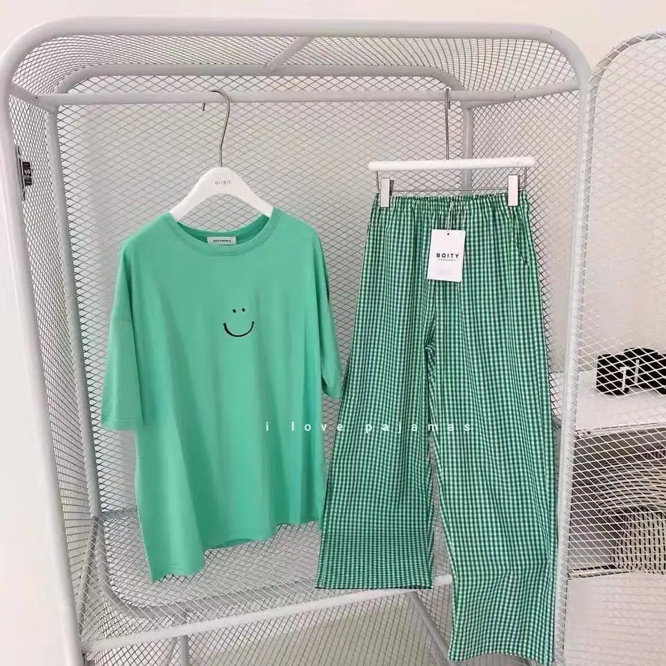 Summer New Ladies Pajamas Loungewear Sets Popular Spring and Autumn Short Sleeve Loungewear Female Student Sleepwear Loungewear