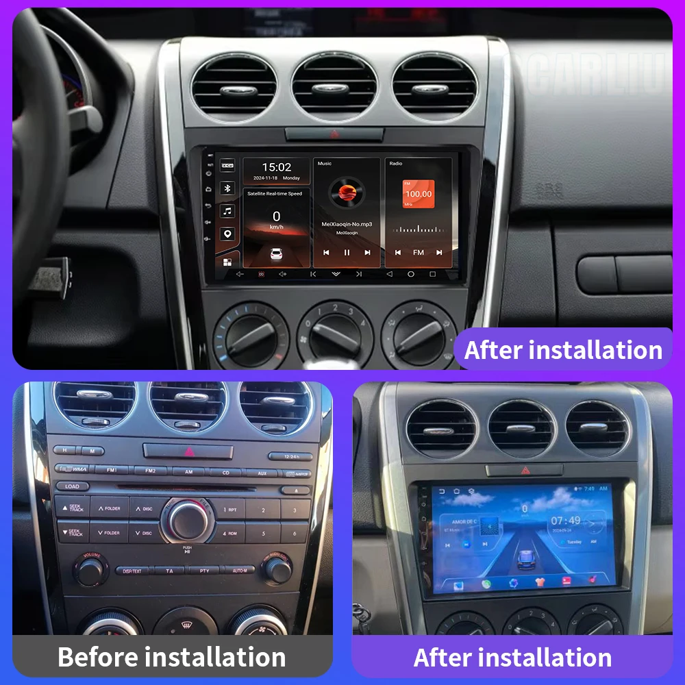 For MAZDA CX-7 CX7 CX 7 2007 2008 2009 2010 2011 - 2014 GPS Navigation Multimedia Player 4G Carplay 2 Din Android 16 Car Radio