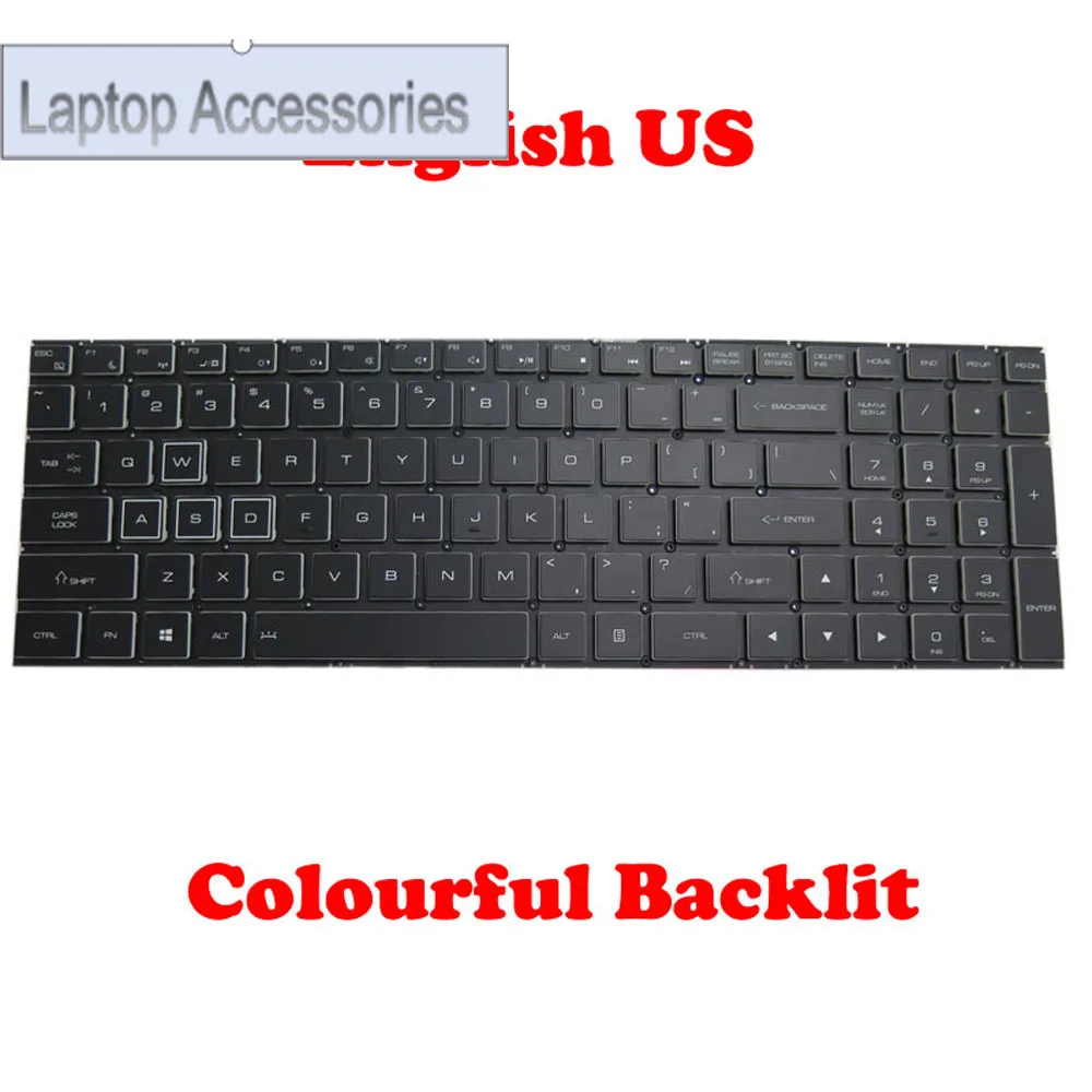 Teclado retroiluminado colorido para ordenador portátil F para Gigabyte para AORUS 5 Series (9a generación) para AORUS 5 GA 5 NA inglés EE. UU. Marco negro nuevo