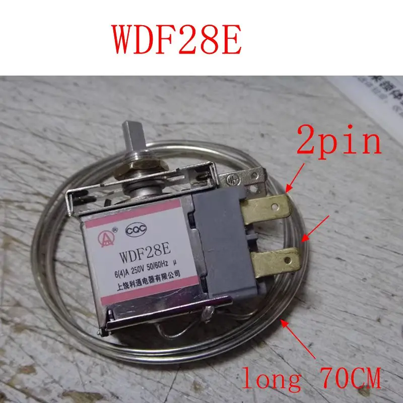 

WDF28E 2Pin Refrigerator Thermostat Household Metal Temperature Controller Accessories