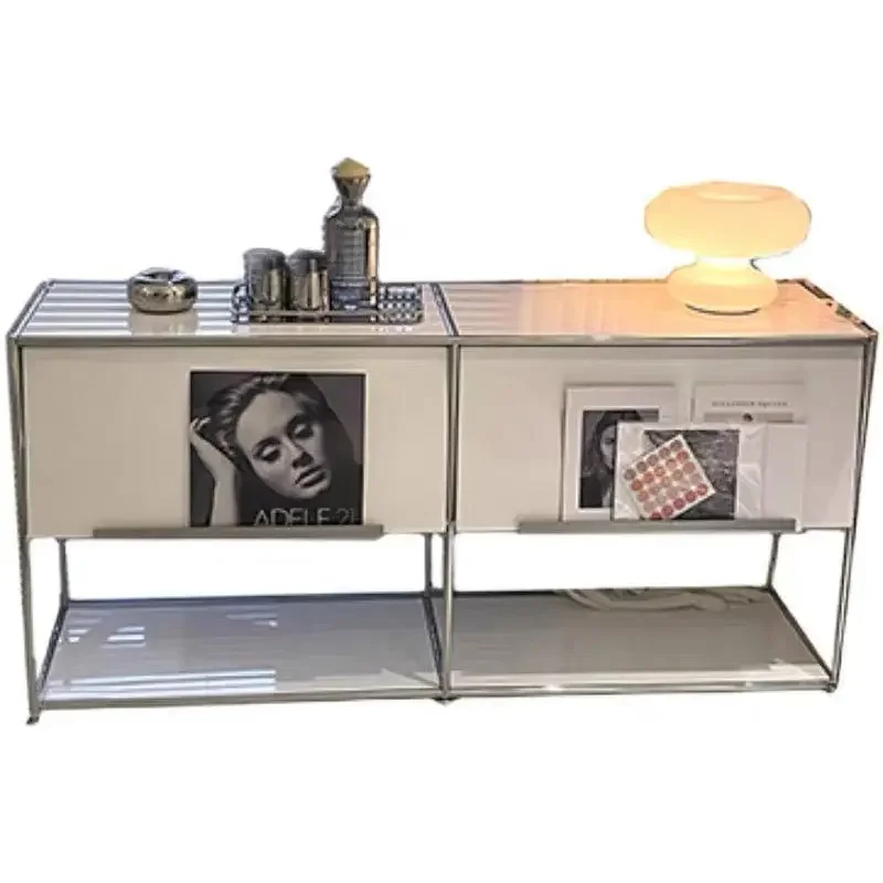 

Medieval dining side cabinet Internet celebrity storage cabinet, stainless steel decorative cabinet