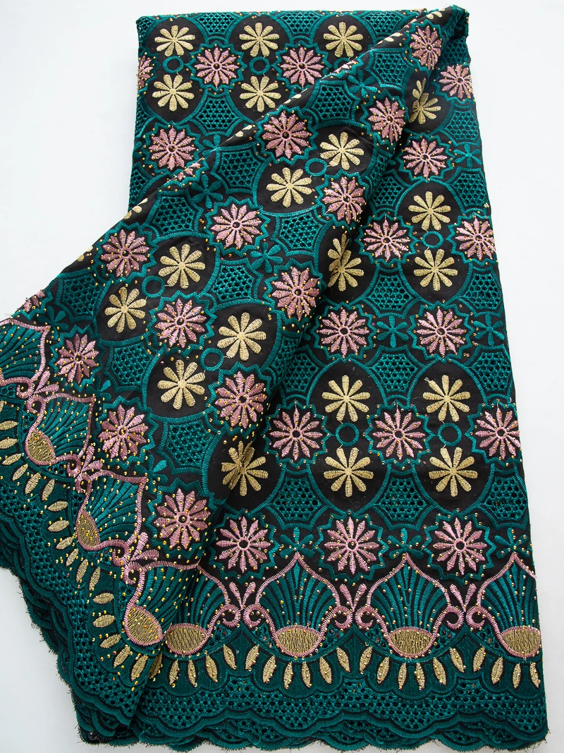 Pink 2025 High Quality New African Cotton Lace Fabric in Switzerland Nigerian Swiss Voile Lace Women Dresses Material for Sew