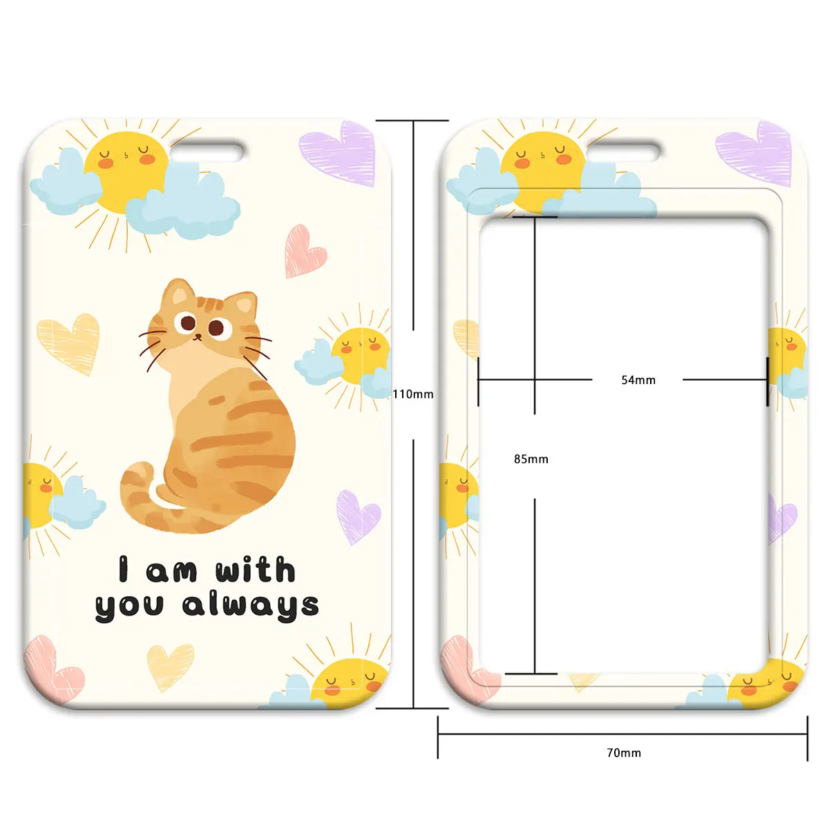 LX1320 Cute Yellow Cat Neck Strap Lanyards Keychain Badge Holder ID Card Pass Hang Rope Lariat Lanyard for Key Rings Accessories