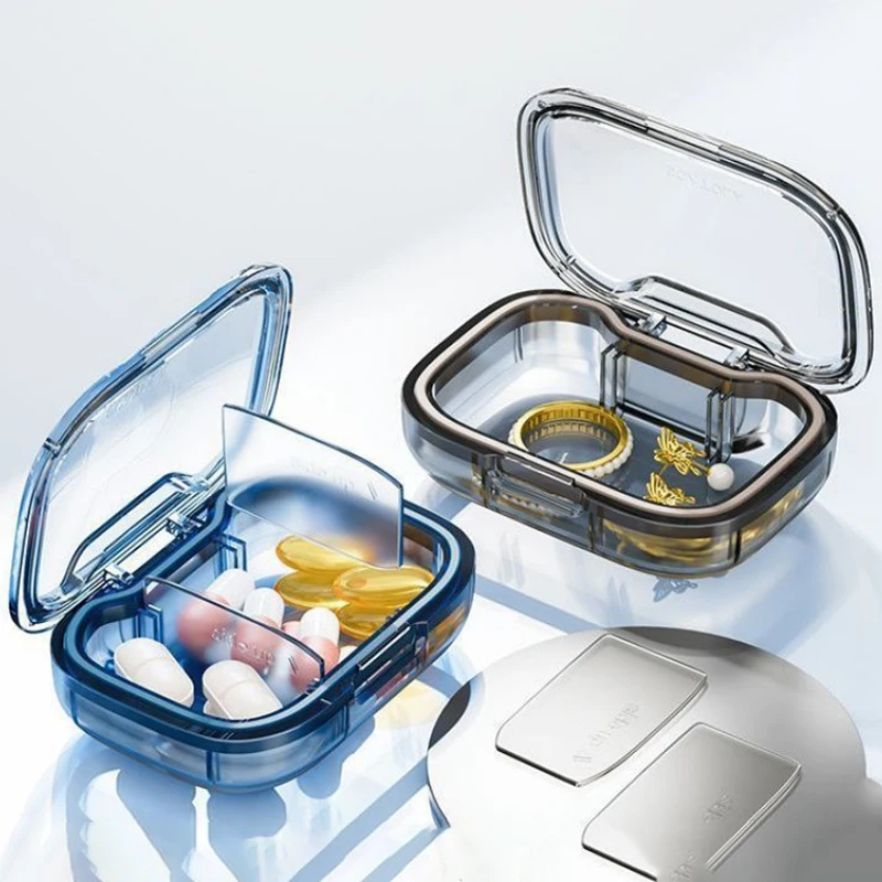 Portable Mini Pill Organizer Box - Daily Meal Pill Splitter Box,On-the-Go Medicine Divider, Weekly Travel Pill Case,medicine box