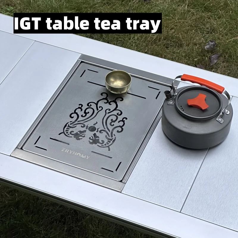 

Stainless Steel Portable IGT Table Tea Tray Camping Barbecue Picnic 0.5/1 Unit Board Accessories Cool Camping Gear