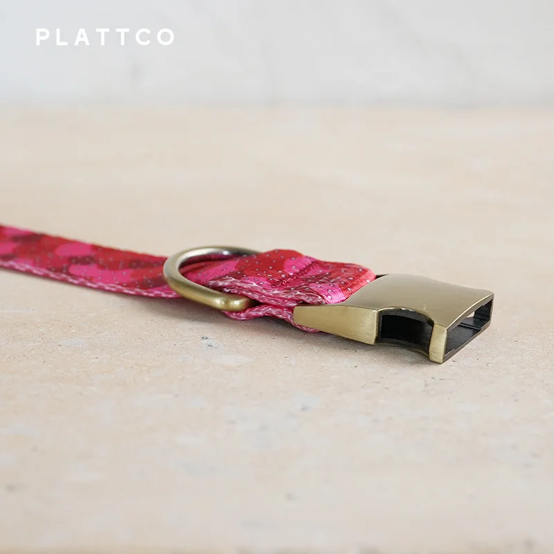 PLATTCO unique design dog collar print STRAWBERRY JELLY with high-quality bronze buckle size 5 PDC322Br