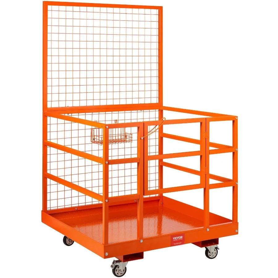 

Forklift Safety Cage Work Platform 43X45in 1400lbs w Wheels for Aerial