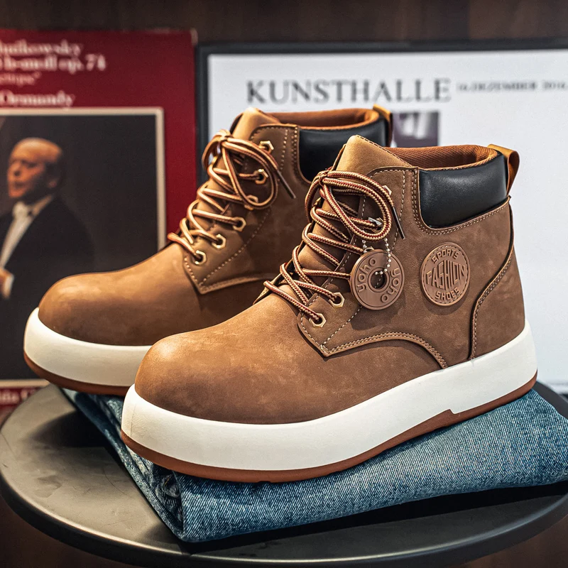 

Platform Retro Tooling Shoes Men Autumn Desinger Boots Height Increasing Fashion Sneakers Man Winter Casual Outdoor Sneakers Men