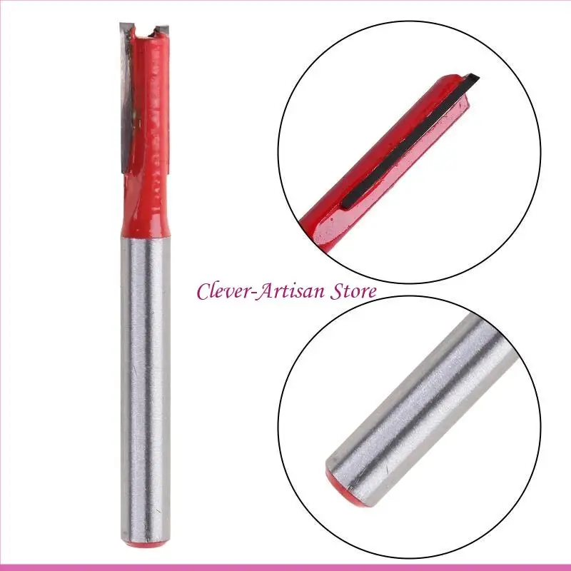E06B جديد 1/4 "Shank 1/4" Blade مزدوج المزامير مستقيمة جهاز التوجيه بتات الخشب