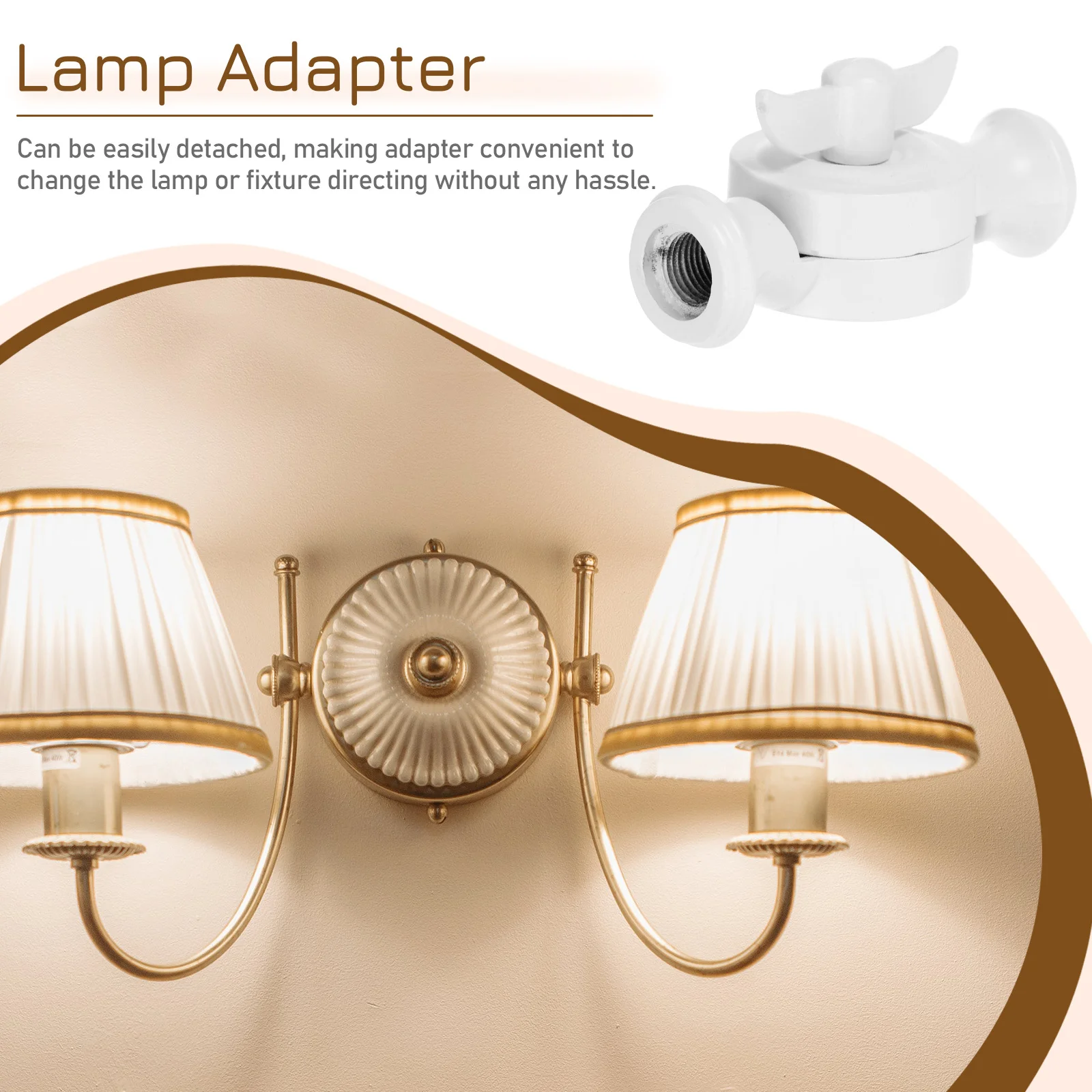 

Wall Light Arm Adapter 2 Way Zinc Alloy Wall Lamp Converter Flexible Swinging Arm Ball Head Mount Sconce Adapter