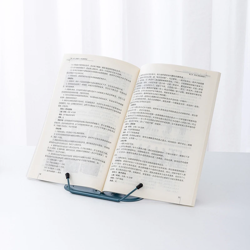 1pcs Adjustable Desk Book Stand Cookbook Holder Portable Bookrest Non-slip Page Clips for Thick Book Cookbook Textbook Recipe