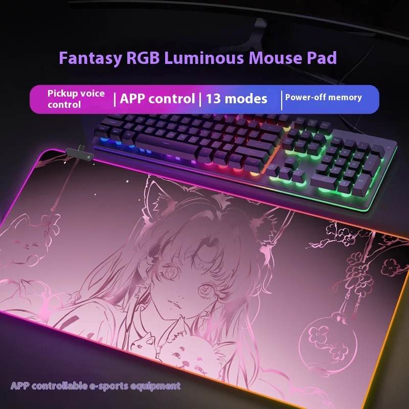 

Pro Gaming Mouse Pad Xxl With Rgb Gradient Lighting - Thick Rgb Keyboard Mat For Pc/Ps5 Customizable Desk Pad Ergonomic